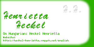 henrietta heckel business card